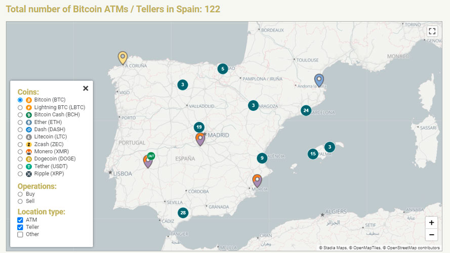Cajeros bitcoin en España